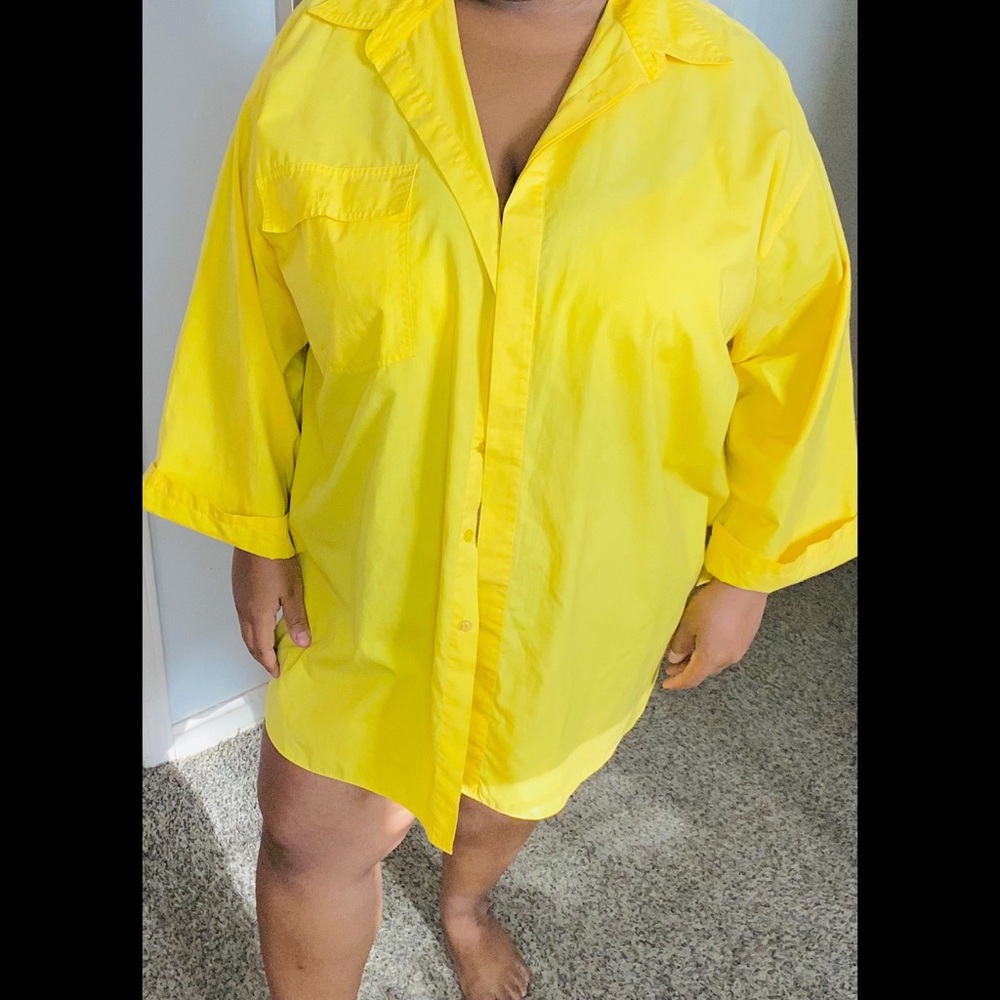 Forelli Plus Size Yellow Button Down Size 26/28 or 3X/4X